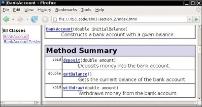 screen shot of method summary 